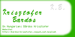 krisztofer bardos business card